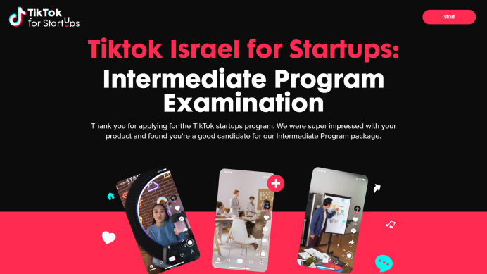 Tiktok Israel for Startups: Intermediate Program Examination